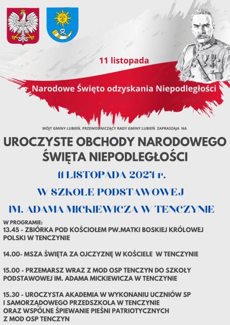 Gminne obchody Narodowego Święta odzyskania Niepodległości w Gminie Lubień