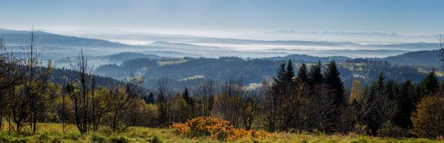 Panorama z Gronia w Skomielnej Czarnej