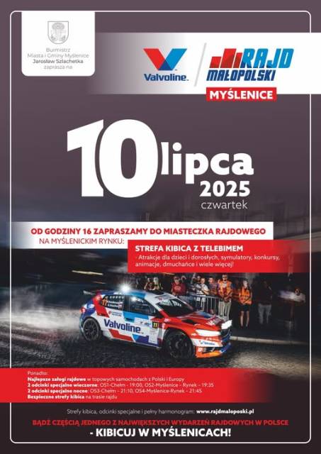 Valvoline Rajd Małopolski 2025 - 10 lipca Myślenice