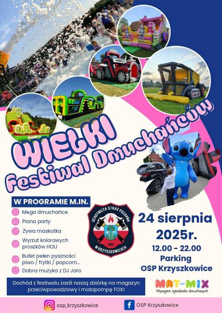 WIELKI FESTIWAL DMUCHAŃCÓW W KRZYSZKOWICACH!  